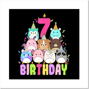 Its My 7Th Birthday Squish Squad Mallow Girls Kids Posters and Art